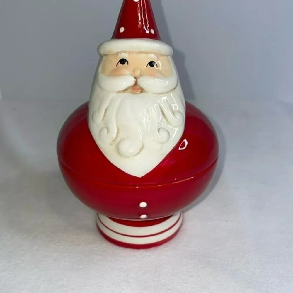 Johanna Parker Santa & Snowman Ceramic Salt & Pepper Shakers & Candy Dishes